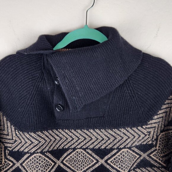 Banana Republic Filpucci Wool Blend Ribbed Asymmetric Button Neck Sweater sz L? - Picture 3 of 8